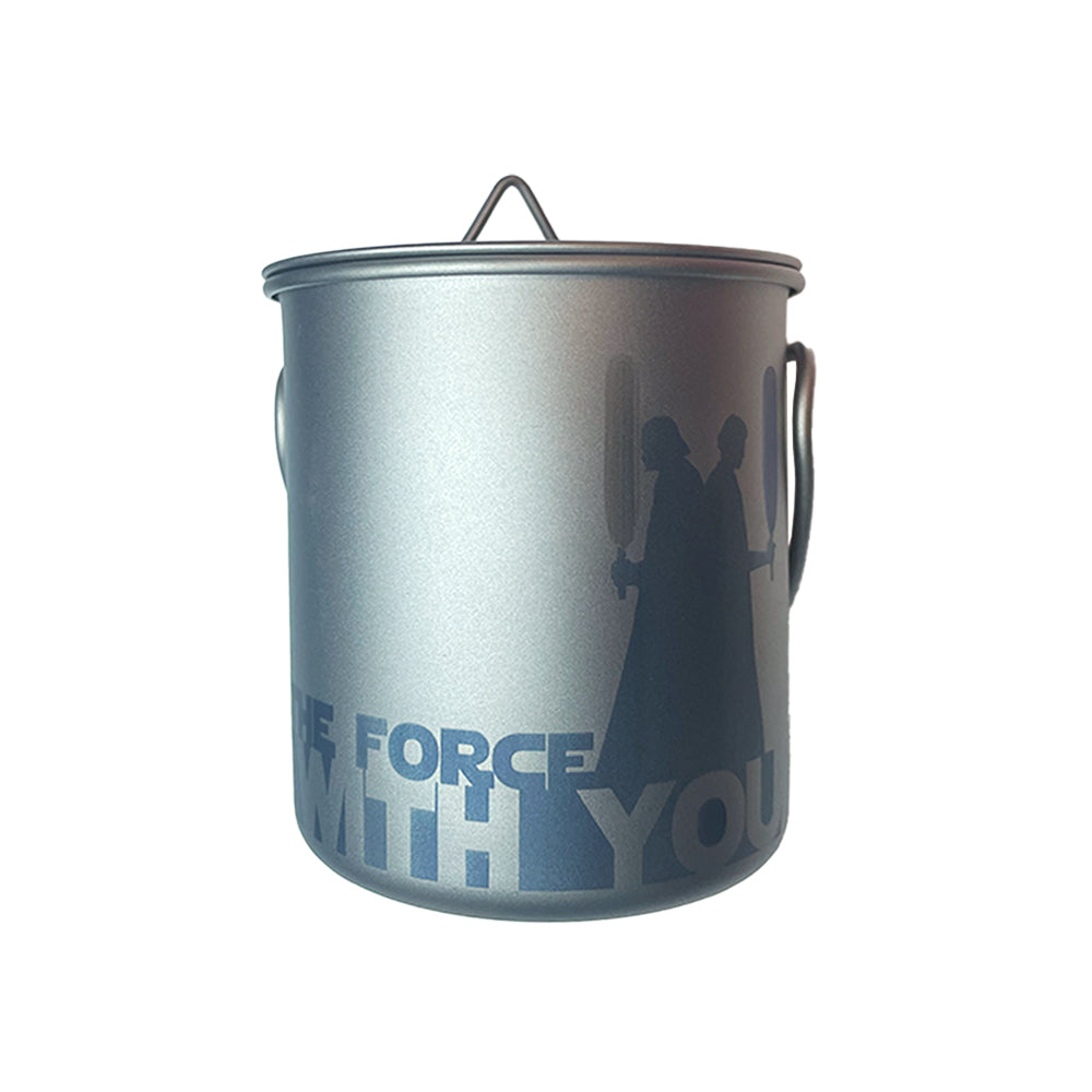 EtchStudio 420ml Pure Titanium Mug with Lid – Star Wars Theme, Ultralight, Durable, with Mesh Bag