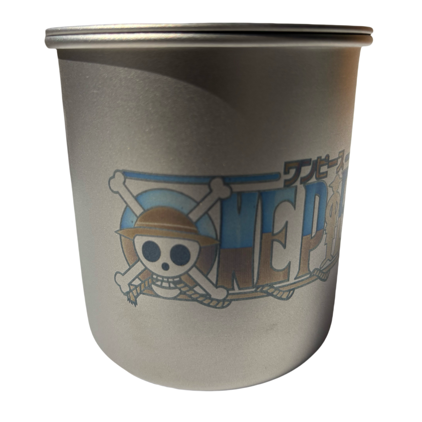 EtchStudio One Piece Pure Titanium Mug | 420ml, Lid & Mesh Bag | Lightweight, Durable Anime-Themed Drinkware