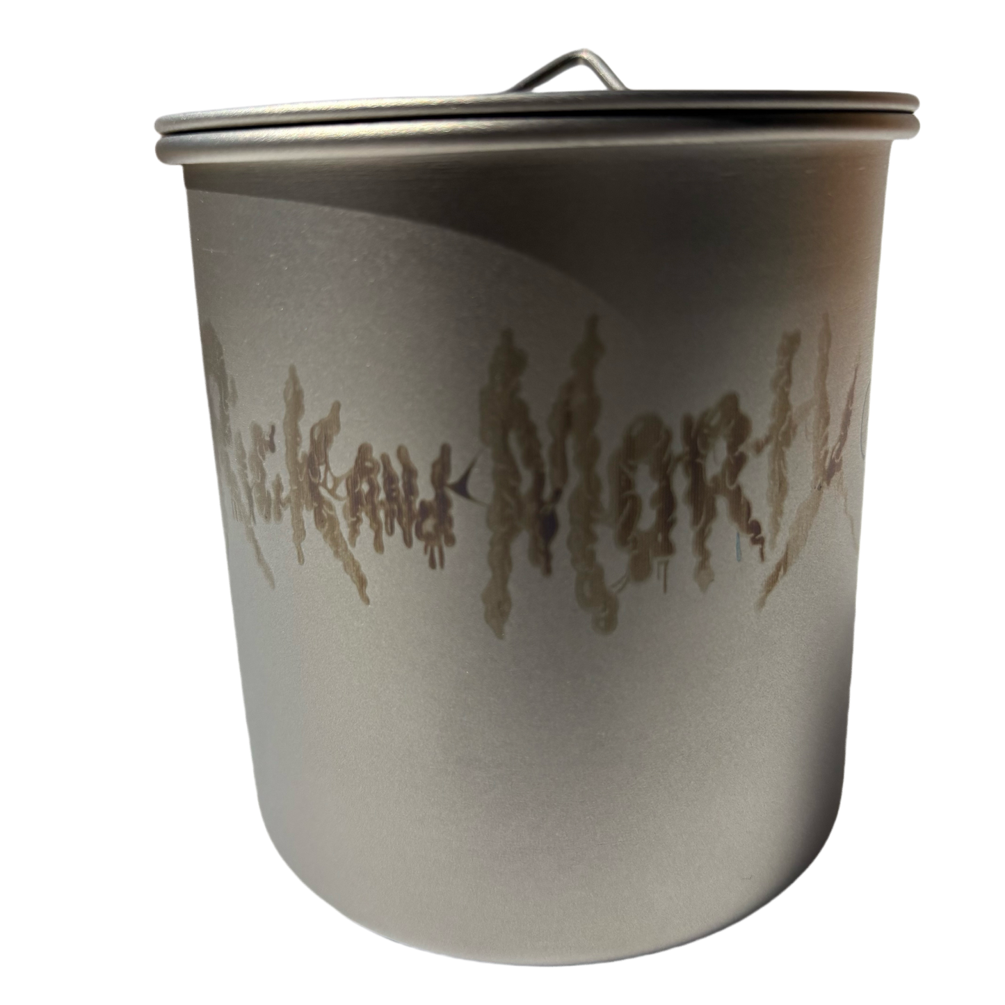 EtchStudio 420ml Pure Titanium Mug with Lid – Rick and Morty Theme, Ultralight, Durable, with Mesh Bag