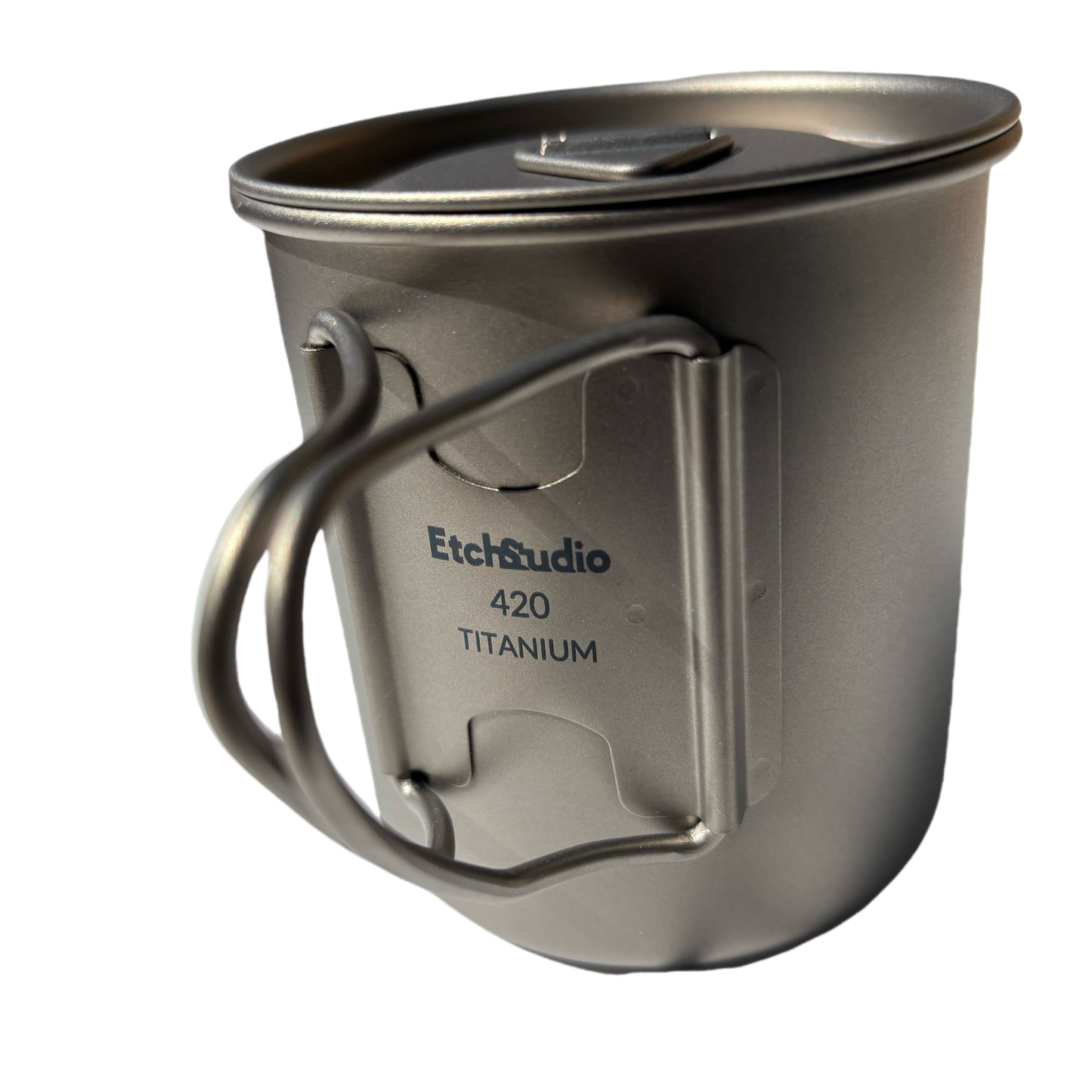 EtchStudio 420ml Pure Titanium Mug with Lid – The Godfather Theme, Ultralight, Durable, with Mesh Bag